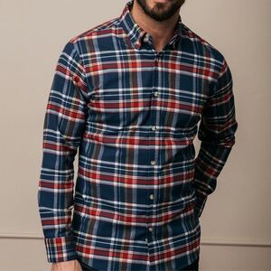 Mizzen+Main Blue and Red Plaid Redmond Flannel Shirt